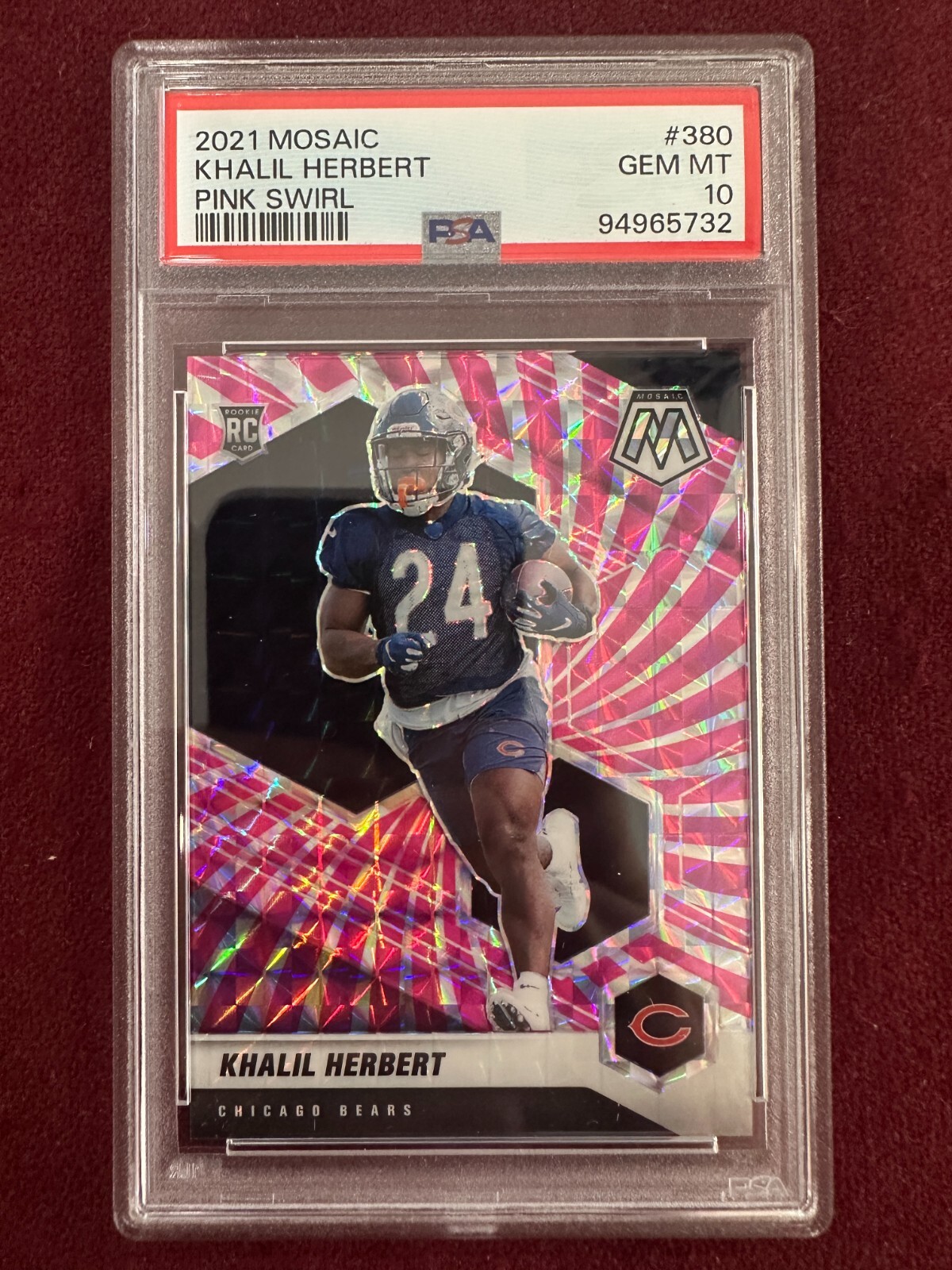 2021 Panini Mosaic Rookies Mosaic Pink Swirl Prizm 380 Khalil