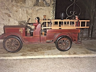 antique wooden fire truck