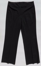 ELIE TAHARI Black Stretch Wool Menswear Straight Leg Dress Trousers Pants US 14