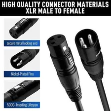 ELECAN XLR 50'  Microphone Cable Heavy Duty Low Noise 24AWG Copper New