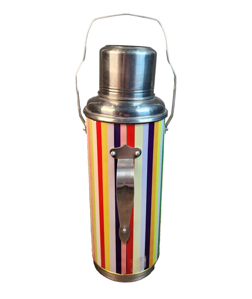 Vintage Stripe Aluminum Glass Lined Wood Top Chinese Style Vintage Stripe Aluminum Glass Lined Wood Top Chinese Style