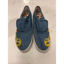 Vintage 90s Looney Tunes Tweety Bird Blue slip on flat shoes