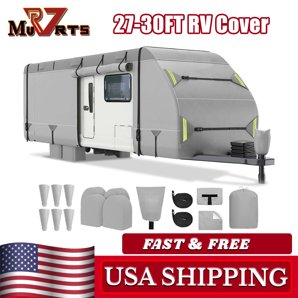 27'-30' RV Winter Cover Waterproof Anti-UV 5-Ply Camper Trailer Non-Woven Fabric