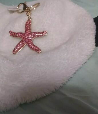 Starfish Five Asteroid Fish Rhinestone Crystal Purse Bag Key Chain Lover's Gift 