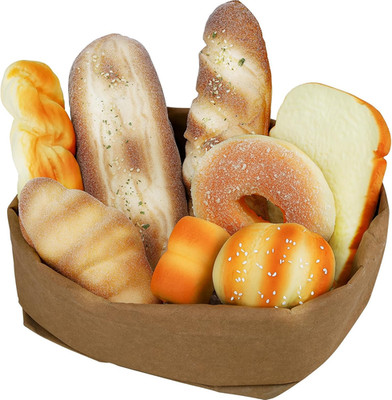 8Pcs Fake Bread Set,Realistic Artificial Bread for Display, Fake French Baguette