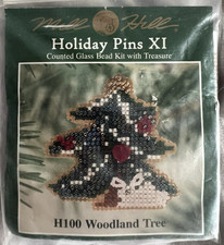 Mill Hill Holiday Pins XI Counted Glass Bead Kit Woodland Tree H100 NIP