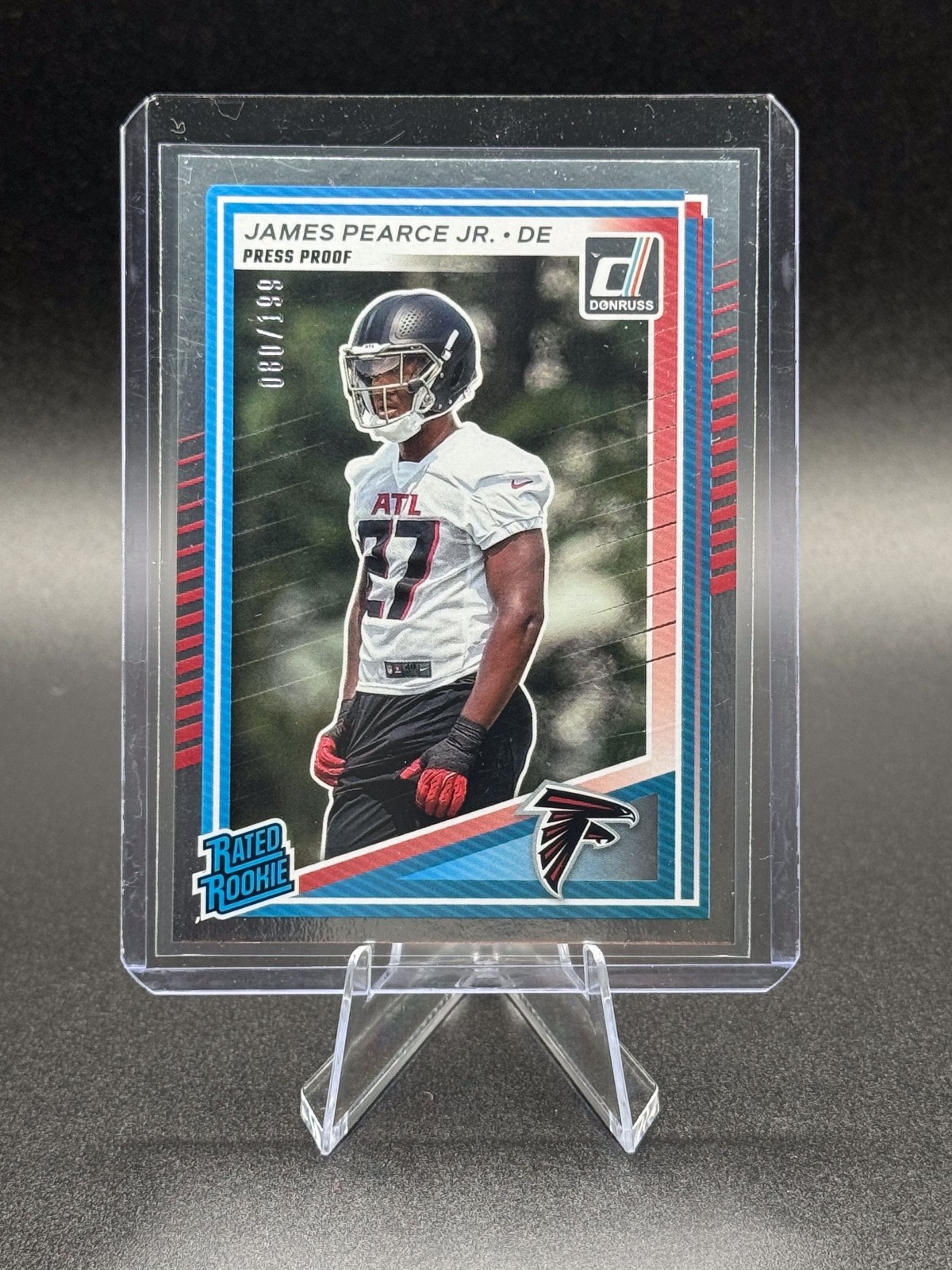 2025 Panini Donruss Rated Rookie James Pearce Jr. Silver Press-Proof /199