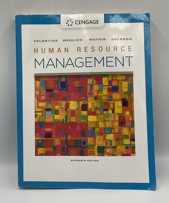 Human Resource Management 16th Ed Valentine Meglich Mathis Cengage PB Blue