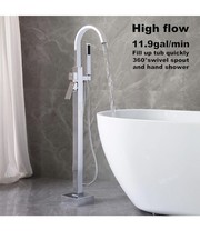 RIGOBAL Freestanding Tub Faucet Bathtub Filler Handheld Shower Brushed Nickel