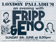 Robert FRIPP & Brian ENO 1975 original CONCERT ADVERT LONDON King Crimson
