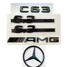F&uuml;r Mercedes Benz C63 AMG 6.3 AMG Schwarz Gl&auml;nz Rear Star W204 Emblem Aufkleber