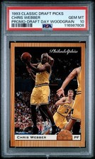 1993 Classic Draft Picks Chris Webber Draft Day Woodgrain PSA 10 Gem Mint pop 8