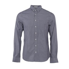 GANT Men's Grey Long Sleeve Striped 100 Cotton Shirt Size M 303062