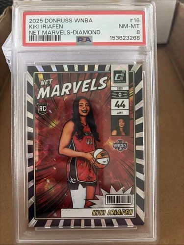 2025 Panini Donruss WNBA - Net Marvels Kiki Iriafen #16 Diamond (RC) Psa 8