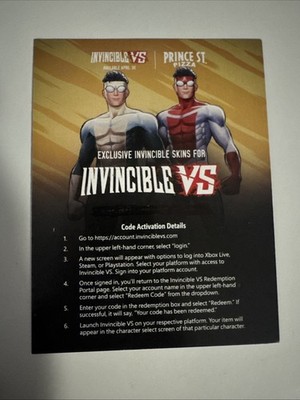 Invincible VS Exclusive Skin Code Card / Prince Street Pizza