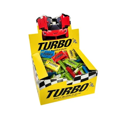 Goma de mascar suave sabor Tutti Frutti TURBO (caja de 100 gomas de mascar) - Imagen 1 de 4