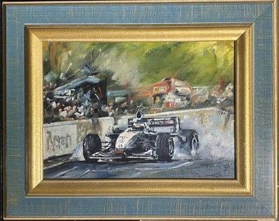 ANGEBOT - SUPER VINTAGE c1999 F1 RACING ÖLGEMÄLDE VON TED WEAVER