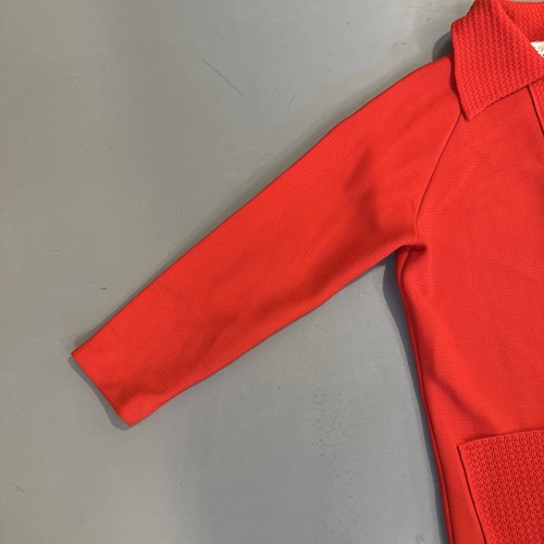 Vintage 70s Poly Purl Hedy Knits Polyester Cardigan Women’s M Red Sweater Coat - Bild 3 von 10