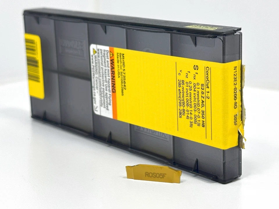 SANDVIK N123E2-0200-RO New Carbide Grooving Inserts Grade S05F 7pcs - Image 2 of 2