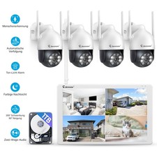 5MP Überwachungskamera Set Außen WLAN Funk 10CH Videoüberwachung 2-Wege-Audio