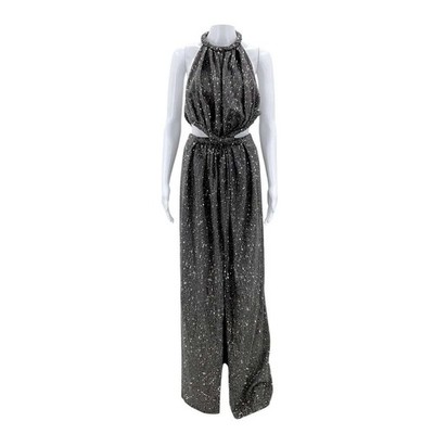 New AREA Crystal Embellished Halter Gown Dress Runway Statement - Large  3K MSRP