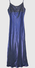 90s 11 fits 6 Jessica Mcclintock GUNNE SAX cobalt BLUE Maxi SLIP gown Dress