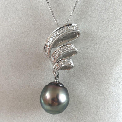 TASAKI Pt900 Diamond 0.34ct Pearl approx. 11.9mm [EXC] limited 