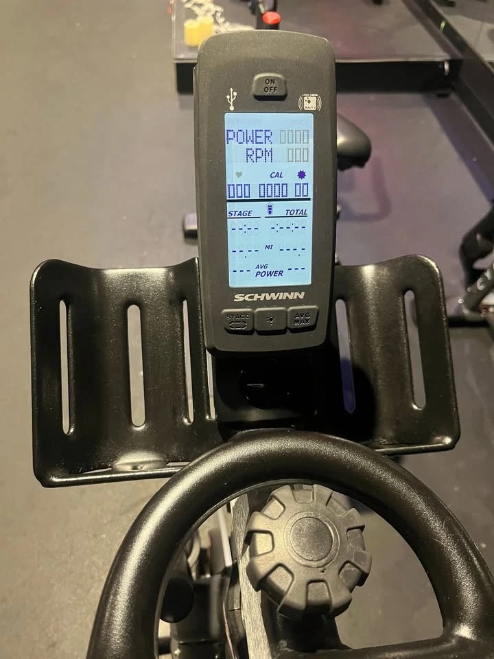 Schwinn AC Power Exercise Bikes 碳纤维蓝色室内自行车健身房 CARDIO HIIT 瑜伽 — 第 3/4 张图片