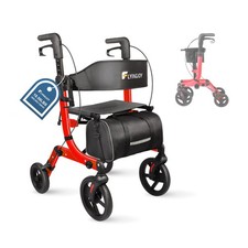 Lightweight Rollator Walker with Seat for Seniors, Foldable Rolling Walker wi...
