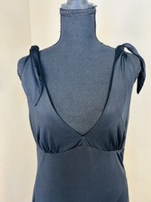 Black Georgiou Plung V Neck Cocktail Dress