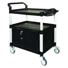 Cart With Cabinet, 37-3/16 In. H, Black,  45Np02