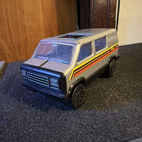 Vintage 1970s Tonka Steel Metallic Silver & Black Van