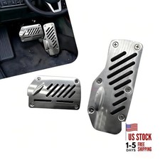 Non-Slip Car Pedal Covers, Premium Aluminum Alloy Automatic 2 PCS Black