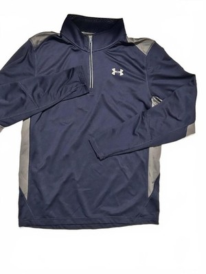 Under Armour Men s All Season 1/4 Zip Pullover Shirt Size Large Navy Gray