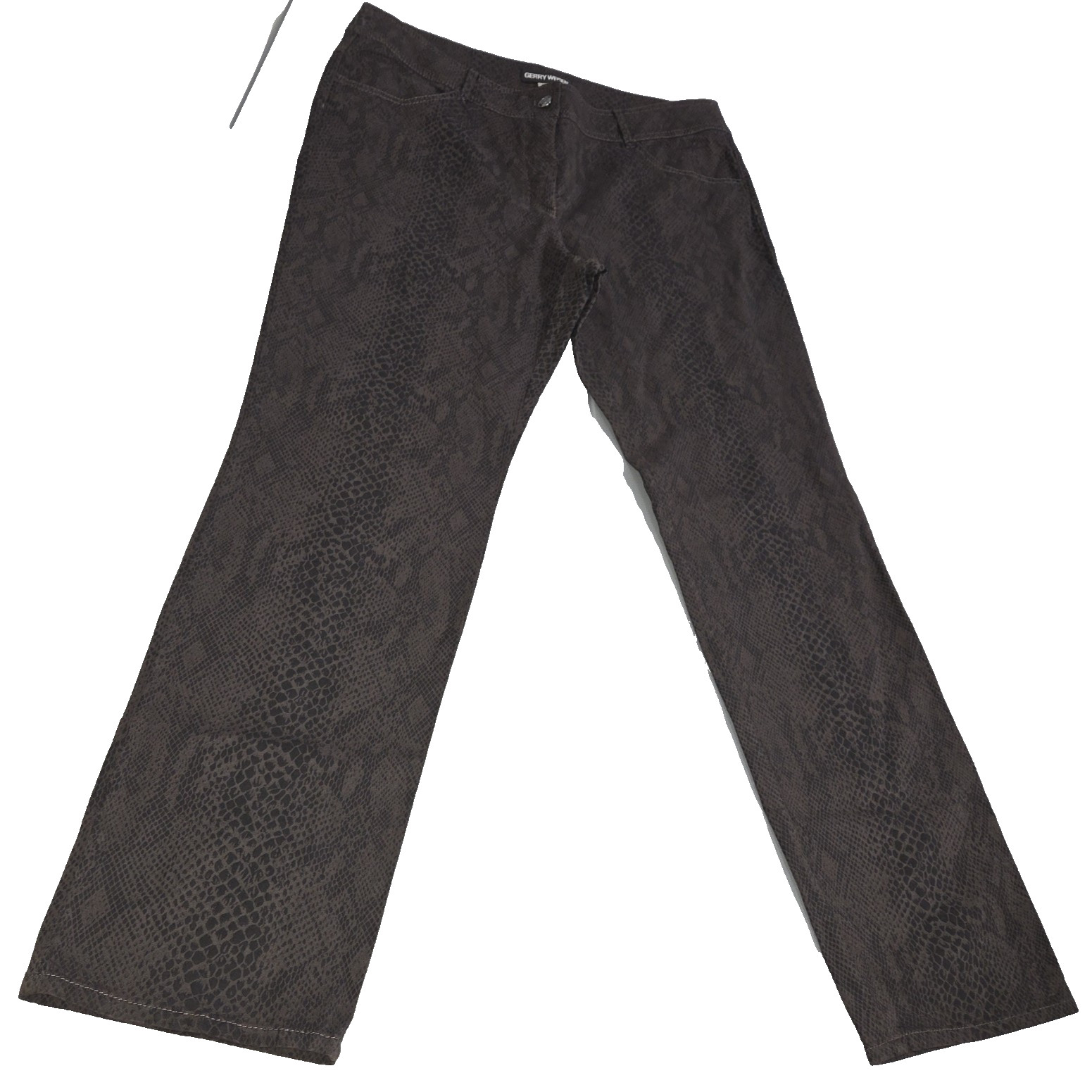 Gerry Weber Brown Python Snake Print Pants Cotton… - image 6