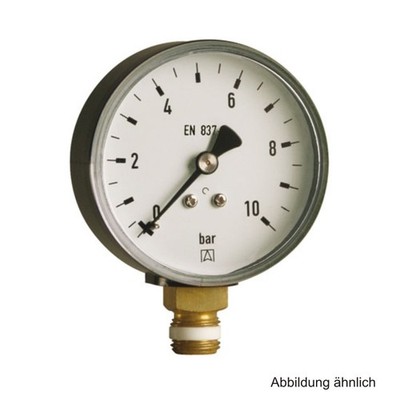 Manometer 1/4'' unten, 0-10 bar, Gehäuse 63mm