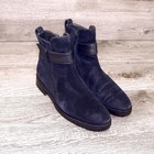 $790 Neiman Marcus GRAVATI Women's 5.5 M Boot 4748 Navy Suede * add $15 Trees — photo 1