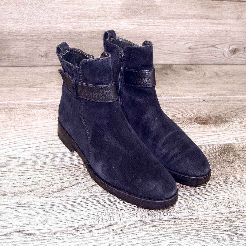 $790 Neiman Marcus GRAVATI Women's 5.5 M Boot 4748 Navy Suede * add $15 Trees