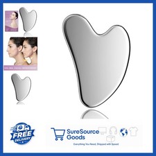 Silver Gua Sha Facial Tool Stainless Steel for Skin Tightening and Relaxation