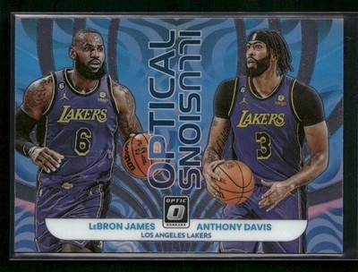 LeBron James / Anthony Davis 2022-23 Donruss Optic Optical Illusions #3 Lakers