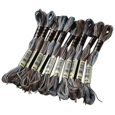 CABODYALS 10 Skeins 6 Strands Brown Gradient Friendship Bracelet Coffee 