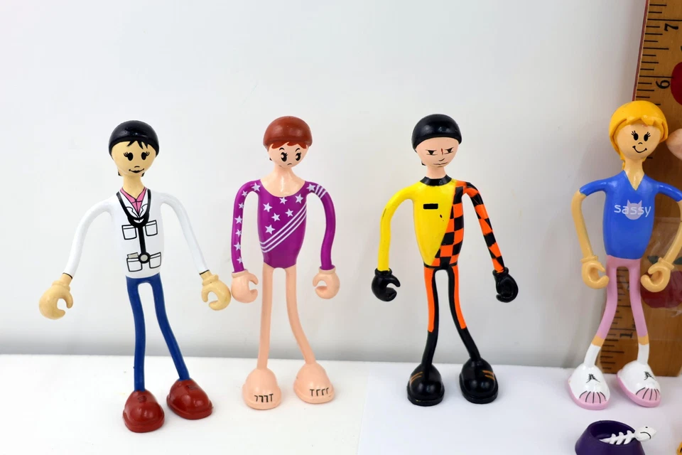 Vintage Bendos Lot of 8 Figures Kid Galaxy Bendable Toys - Image 2 of 4