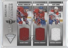 2011 Titanium Hat Tricks Memorabilia Josh Gorges Mike Cammalleri Scott Gomez 0f8