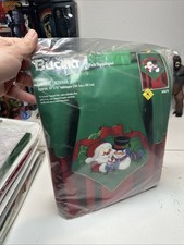 New Bucilla Jeweled Felt Tablecloth Santa  Snowman 1997 Kit 83674 NIP Craft New