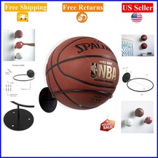 Black Wall-Mounted Metal Sports Ball Holder Rack for Living Room or Garage