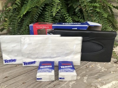 Tempo Car Case Starter Kit Sunvisor Tissue Holder With 2 Refills +