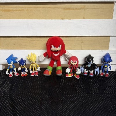 Sonic the Hedgehog Lot KNUCKLES PLUSH 10  Plus 6 Plastic Figure + Book