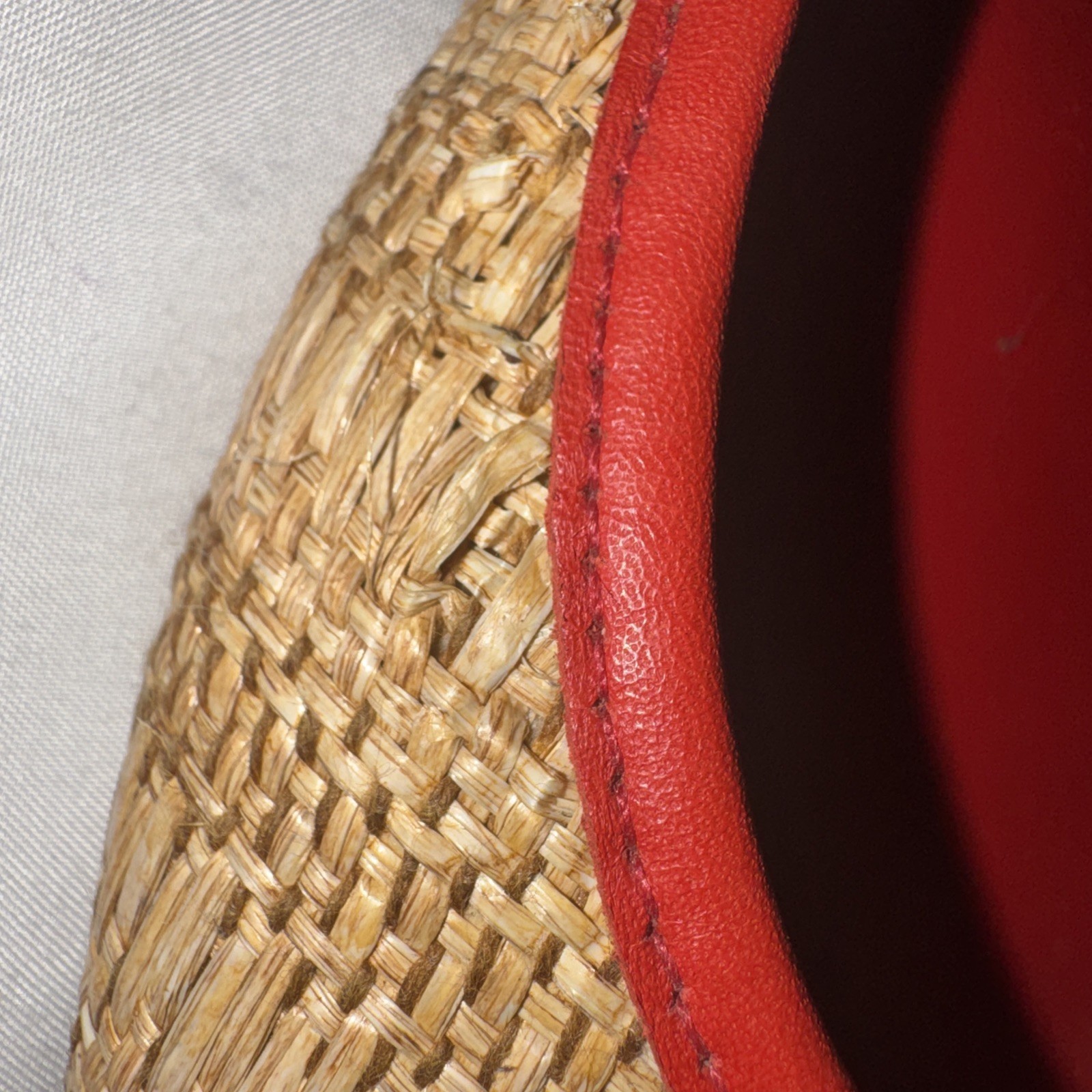 TORY BURCH Reva Ballet Flats Raffia Straw Red Leather Gold Logo Size 9M thumbnail 7