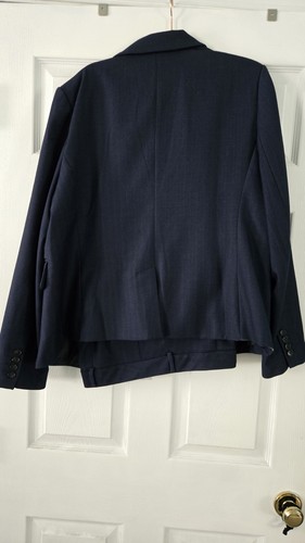 BANANA REPUBLIC RYAN Blue 2 Piece Long Sleeve Pants Suit Womens Sz 18 - Picture 2 of 5