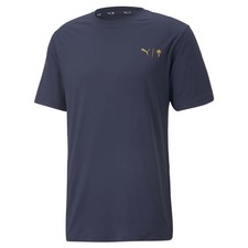 PUMA X Palm Tree Crew Palm Crew Neck Short Sleeve T-Shirt Mens Blue Casual Tops